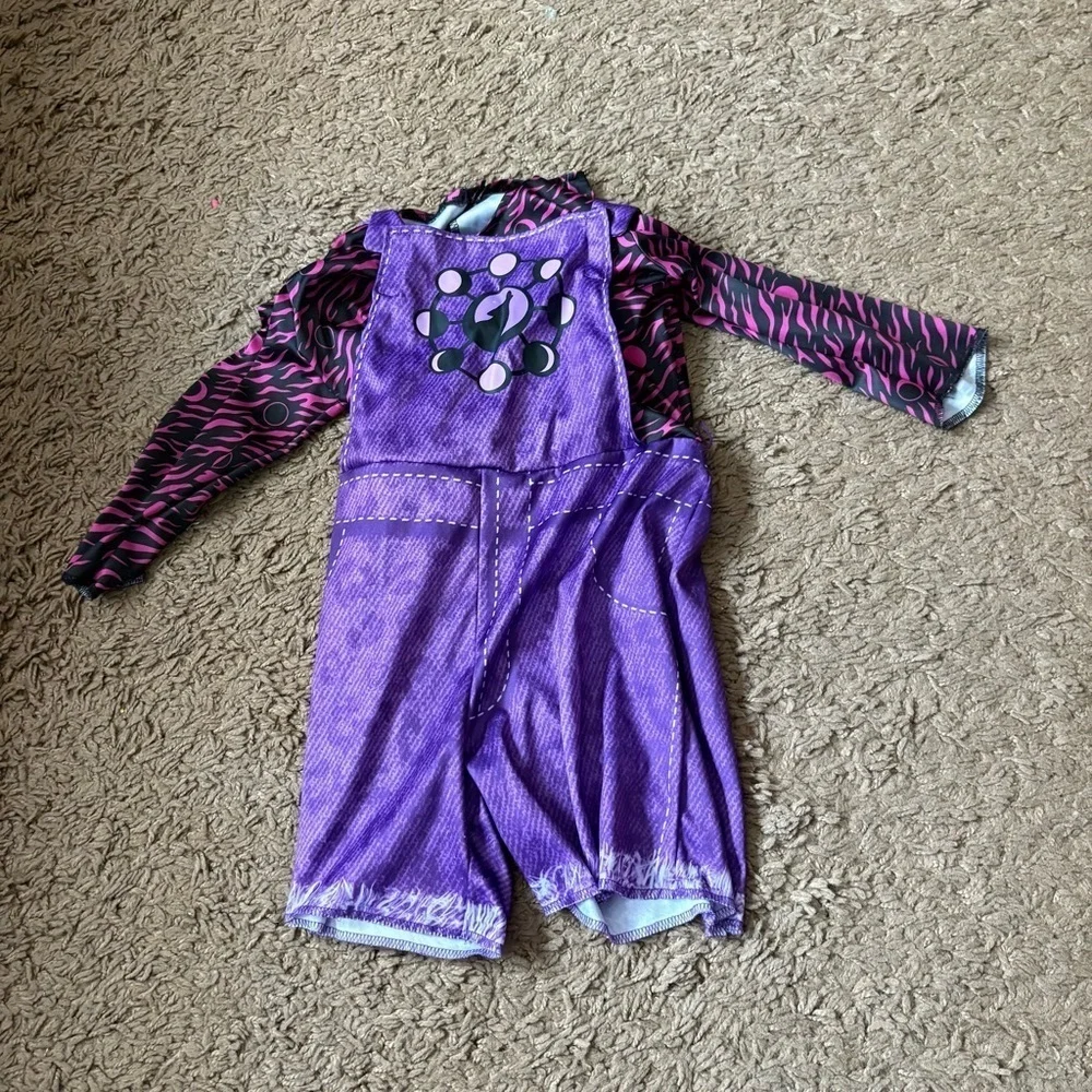 Monster High Clawdeen Wolf Costume Medium Purple Long Sleeve Jumpsuit Romper